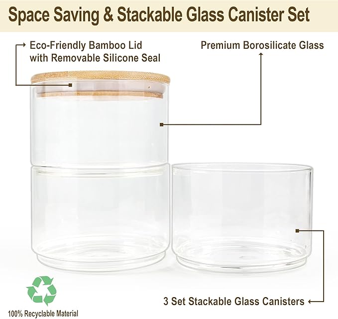 Glass Jar with Bamboo Lid (25oz)