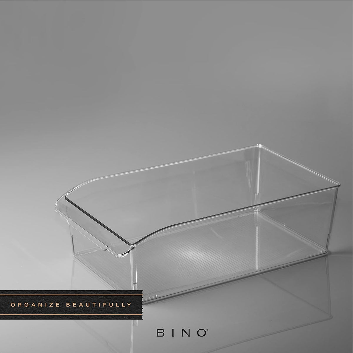 BINO | Plastic Storage Bins, X-Large | THE CURVE COLLECTION | Multi-Use Organizer Bins | Built-In Handle | BPA-Free | Pantry Organization | Home Organization | Fridge and Freezer Organizer