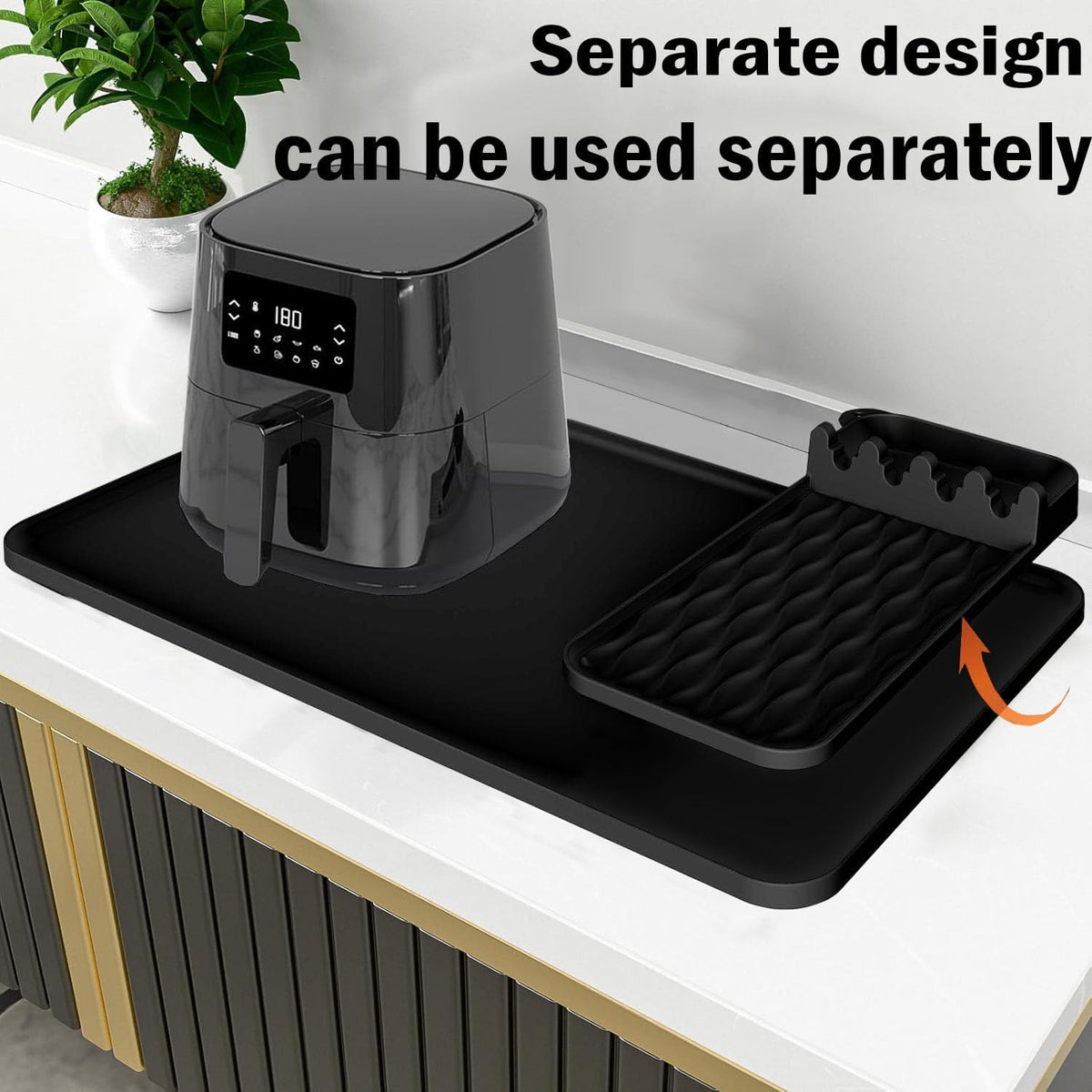 Heat Resistant Mats for Countertop,25.59''x15.75''-Hot Pad for Kitchen Countertop Protector,Silicone Air Fryer Mat with Griddle Tools Mat for Compatible with Ninja,Microwave Oven,Coffee Maker