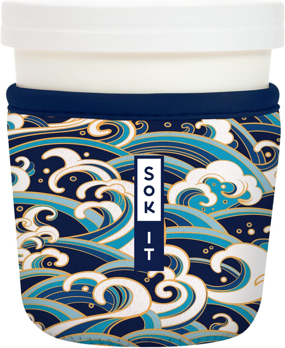Sok It IceCreamSok Insulated Neoprene Cover (Perfect Wave, Tapered Ice Cream Pints)