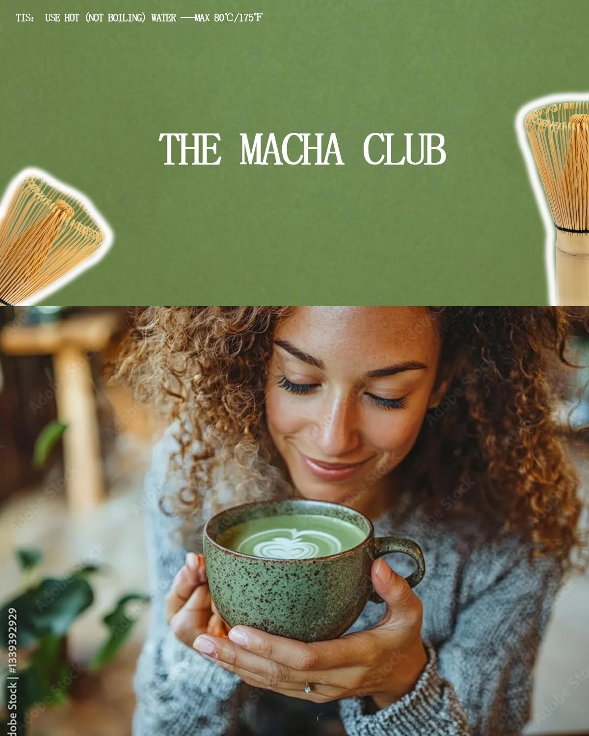Matcha Whisk, Matcha Bamboo Whisk, Matcha Whisk Set for Matcha Powder Handcrafted Organic Traditional Japanese Chasen, 100-Prong Matcha Stirrer Wisk Mixer Brush for Authentic Tea Preparation