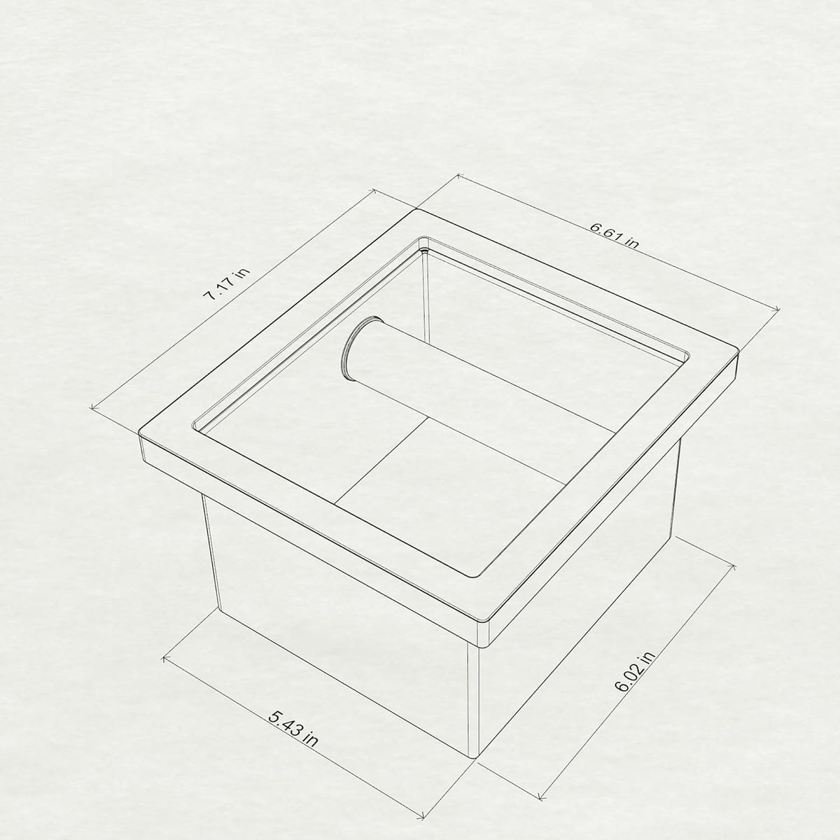 Bottomless Coffee Knock Box, Stainless Steel Espresso Knock Box Chute for Coffee Grounds, Counter Mounted Knock Box, Open Bottom Countertop Knock Box for Commercial Coffee Shop Office Home