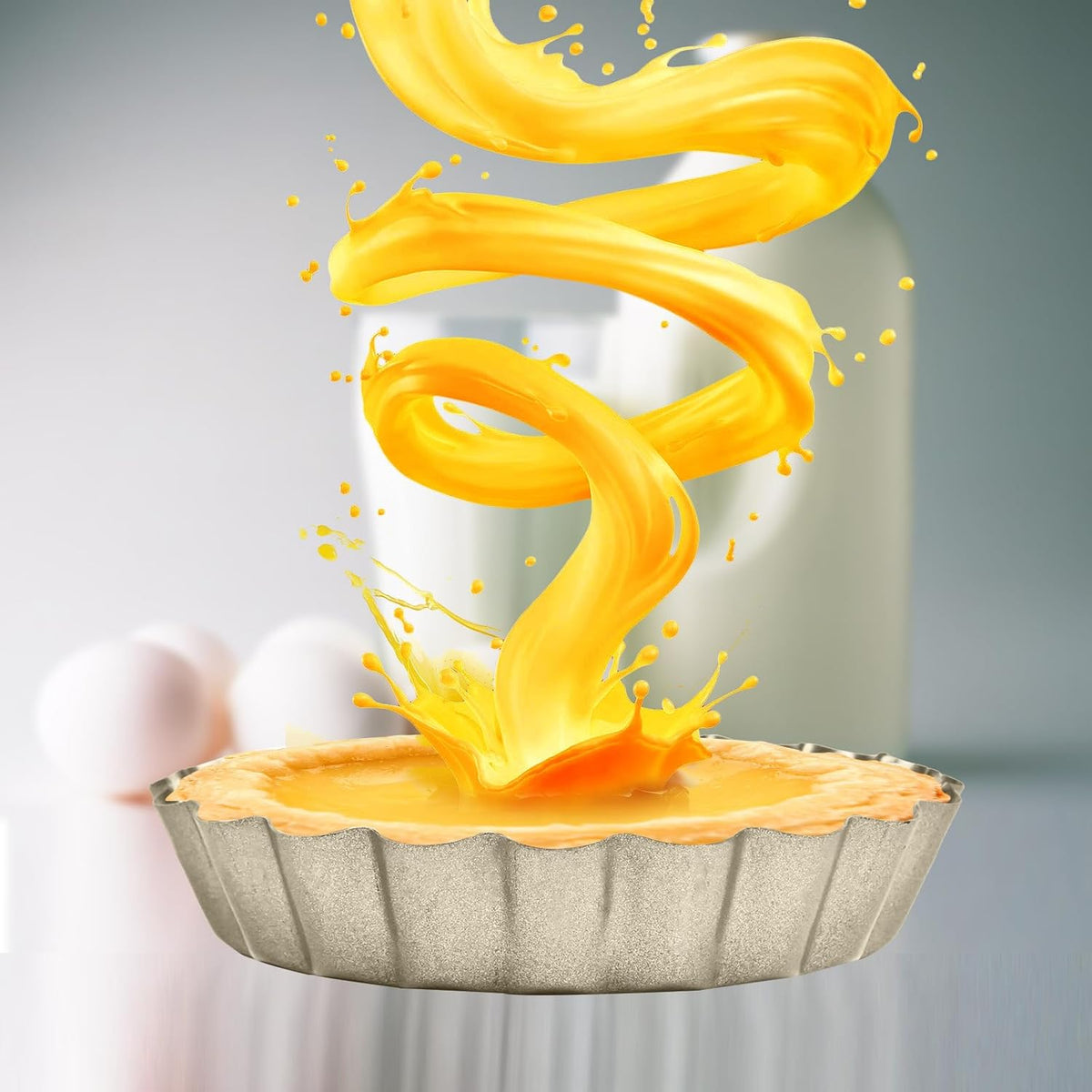 Mini Tart Pan 12PCS, 4 Inch Tart Pan Removable Bottom Non-Stick Tin, 0.9 Inches High Suitable for DIY Making Small Tarts at Home. Champagne Gold Appearance.