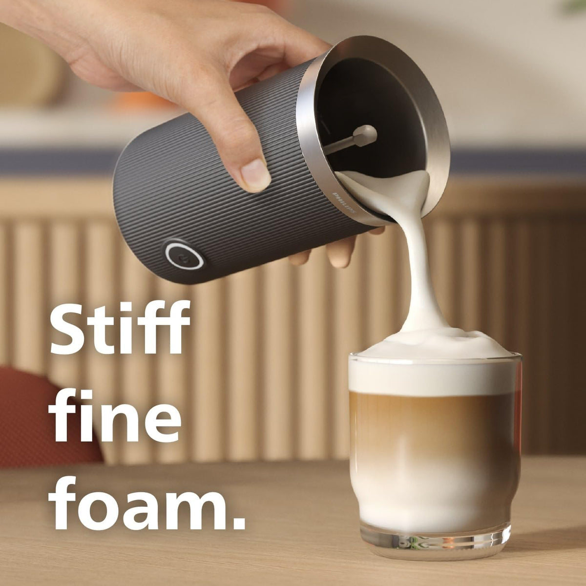 Philips Baristina Milk Frother - Foam Milk Perfectly. Hot and Cold. Dairy and Non-Dairy. Easy to Clean. for Philips Baristina Espresso Machines. Black (BAR311/60)