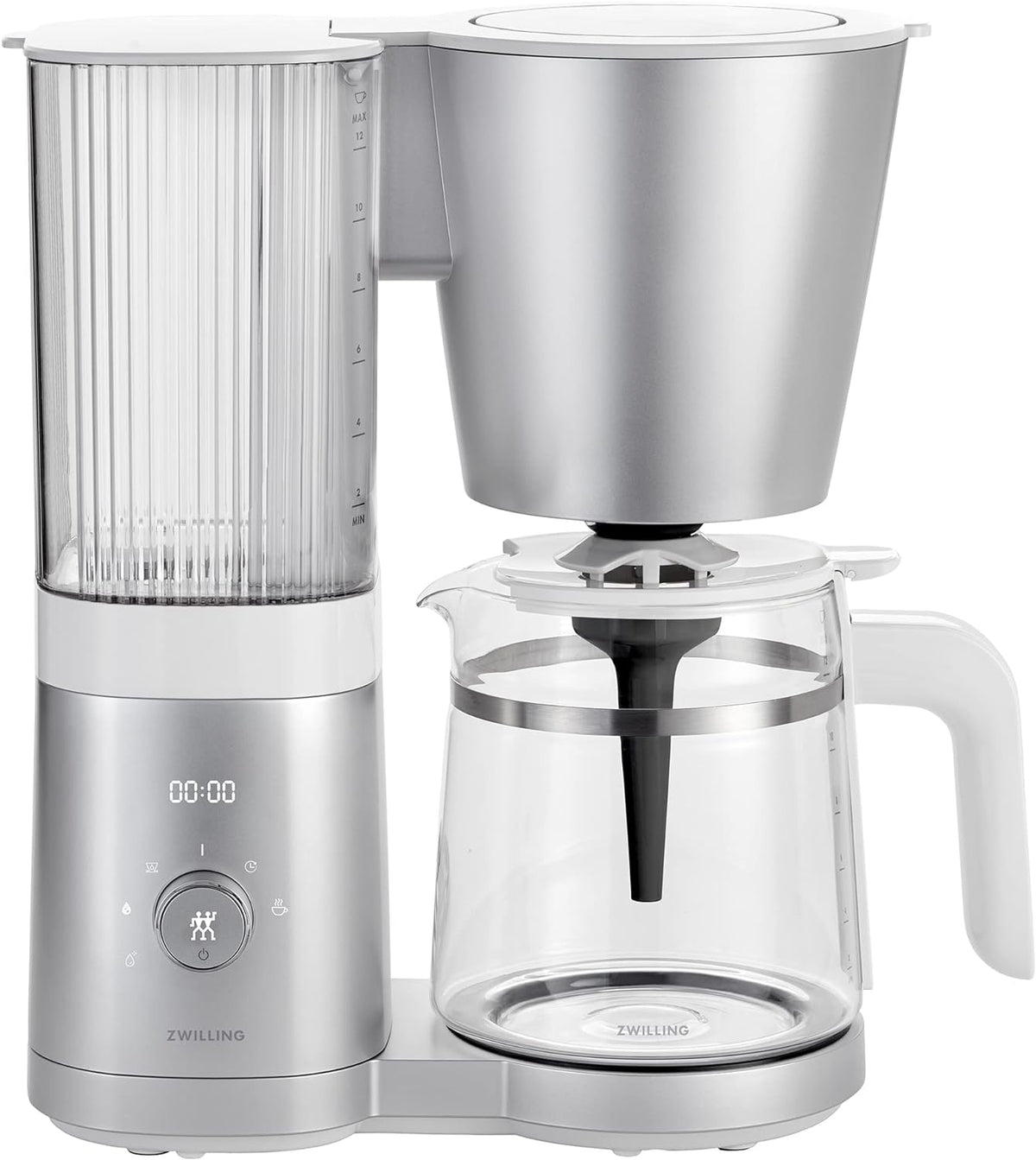 ZWILLING Enfinigy Glass Drip Coffee Maker 12 Cup, Awarded the SCA Golden Cup Standard, Silver