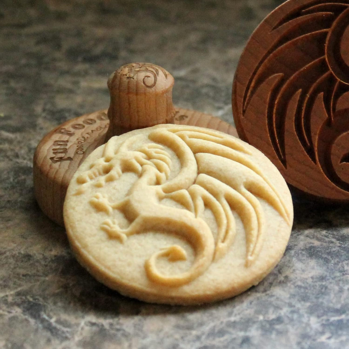 Wood Cookie Stamp, 2.5 Inch (Dragon CS-009)