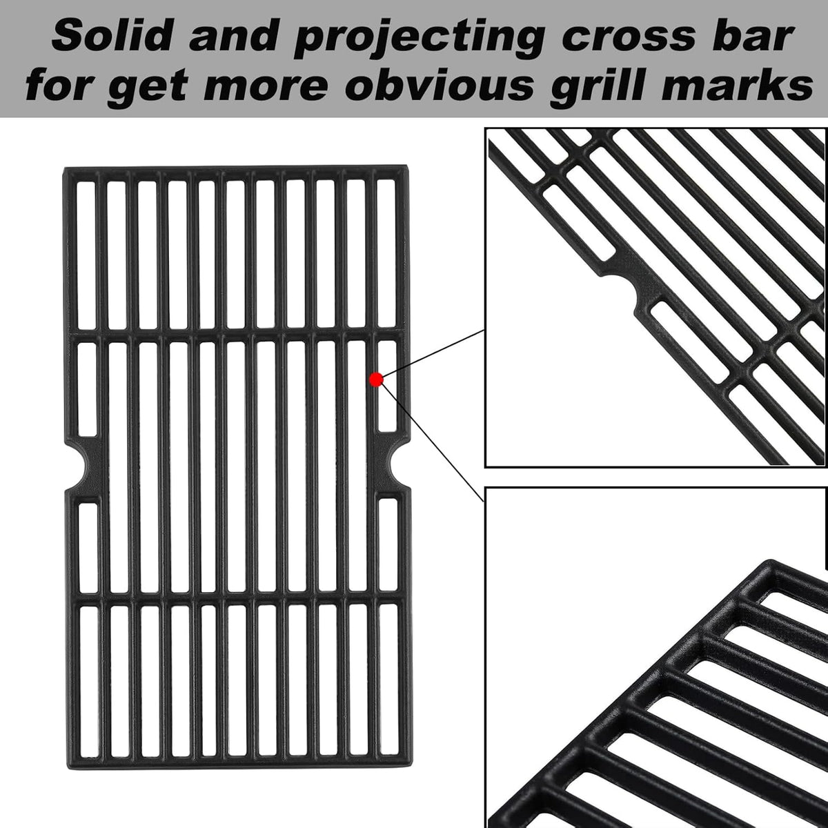 810-1751-S 810-1750-S Grates Replacement Parts for Brinkmann 5 Burner 810-4551-0 Gas Grill Parts Pit Boss PB820PS1 Grates Pit Boss Pro Series 820 820-PS1 Cast Iron Cooking Grids Pit Boss Accessories