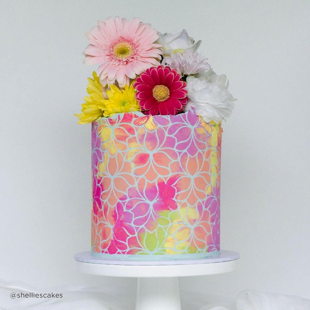 Large Cake Decorating Stencil (IRIE) Iris Flower Pattern