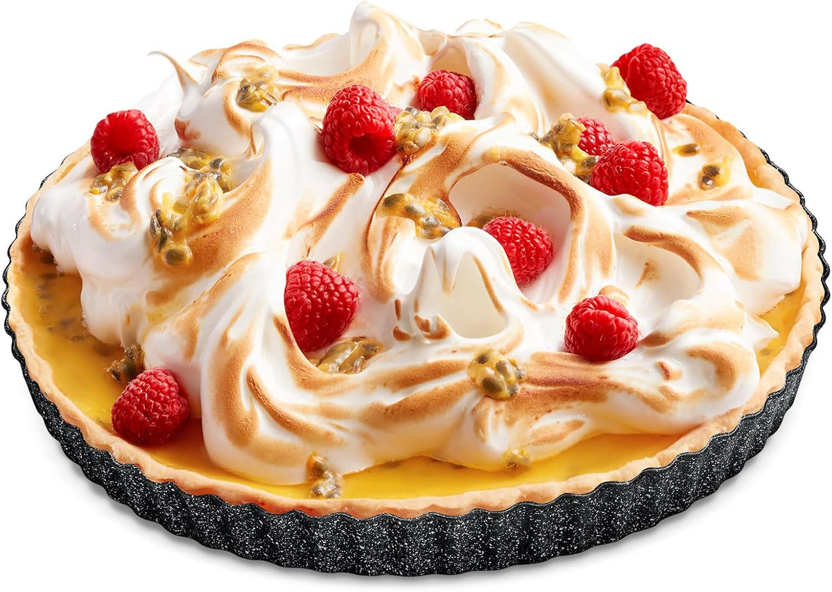 Tart Pan – Quick Release Removable Base, Non-Stick Fluted Edge, Durable Steel - Create Perfect Pies, Fruit Tarts, and Quiches with Ease