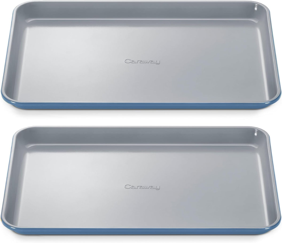 Caraway Non-Stick Ceramic Medium Baking Sheet - Naturally Slick Ceramic Coating - Non-Toxic, PTFE & PFOA Free - Perfect for Baking, Roasting, and More - Medium (15" x 10") - Slate
