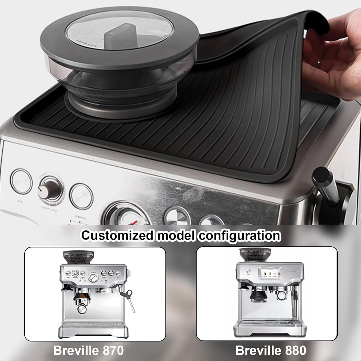 Tamping Mat for Espresso Machine,Coffee Machine Mat,Espresso Accessories，food Grade Silicone Material, Non-slip, Waterproof and Heat-Resistant，for Amping Mat for Breville 870/880