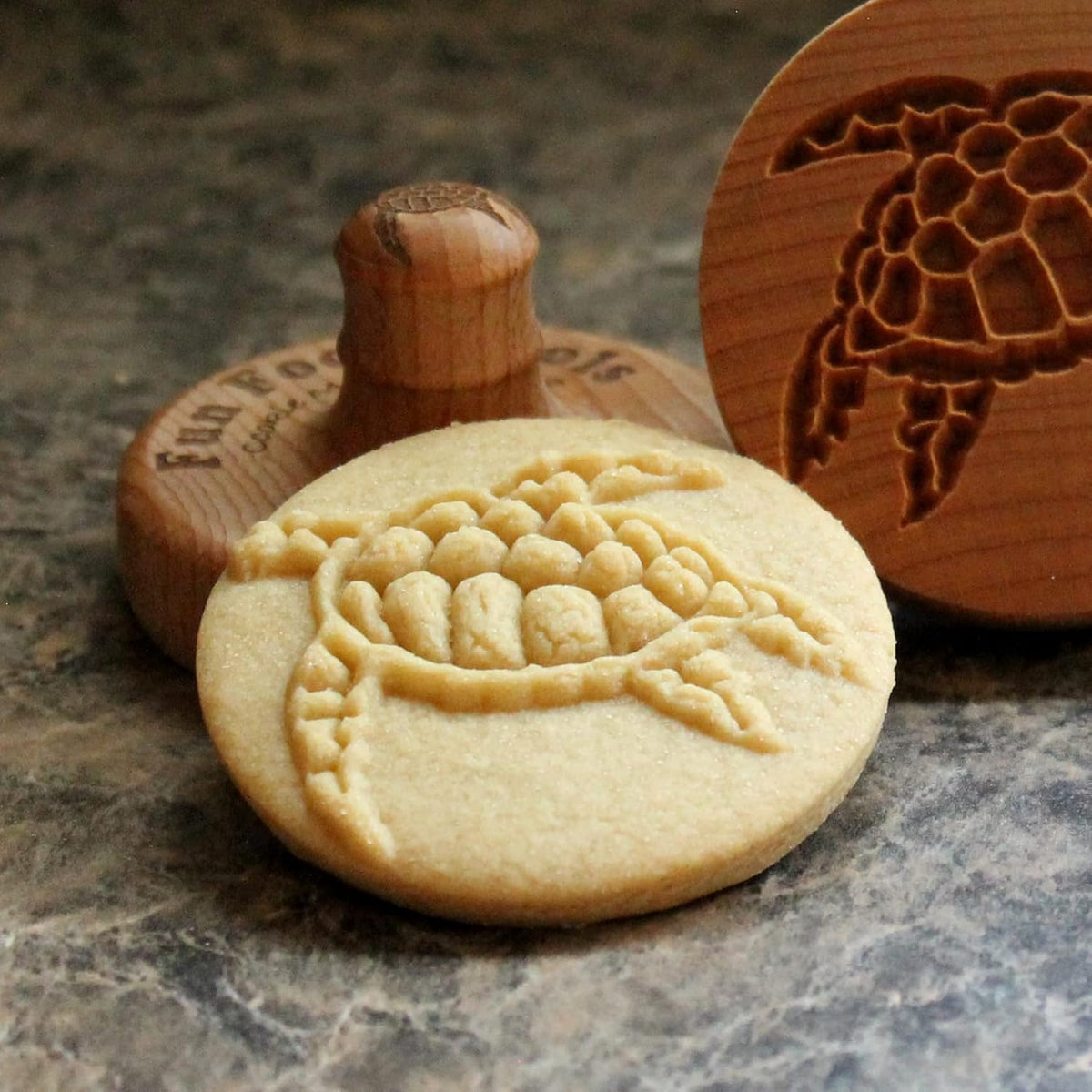 Wood Cookie Stamp, 2.5 Inch (Sea Turtle CS-018)