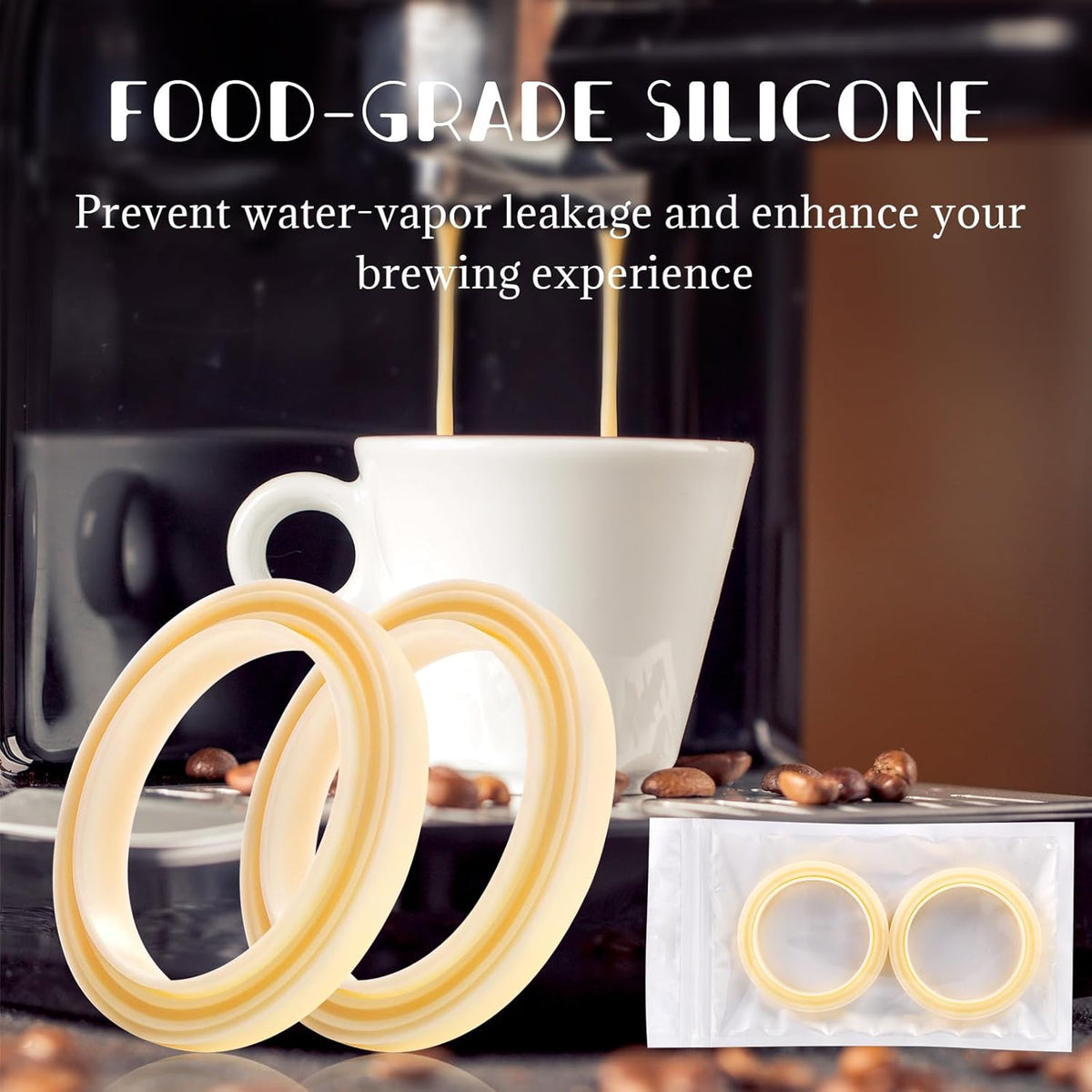 2PCS 54mm Silicone Steam Ring for Breville Espresso Machine, Espresso Machine Accessories for Breville 878/870/860/840/810/500/450 and Sage 500/870/875/880/810/878 Grouphead Gasket Replacement Part