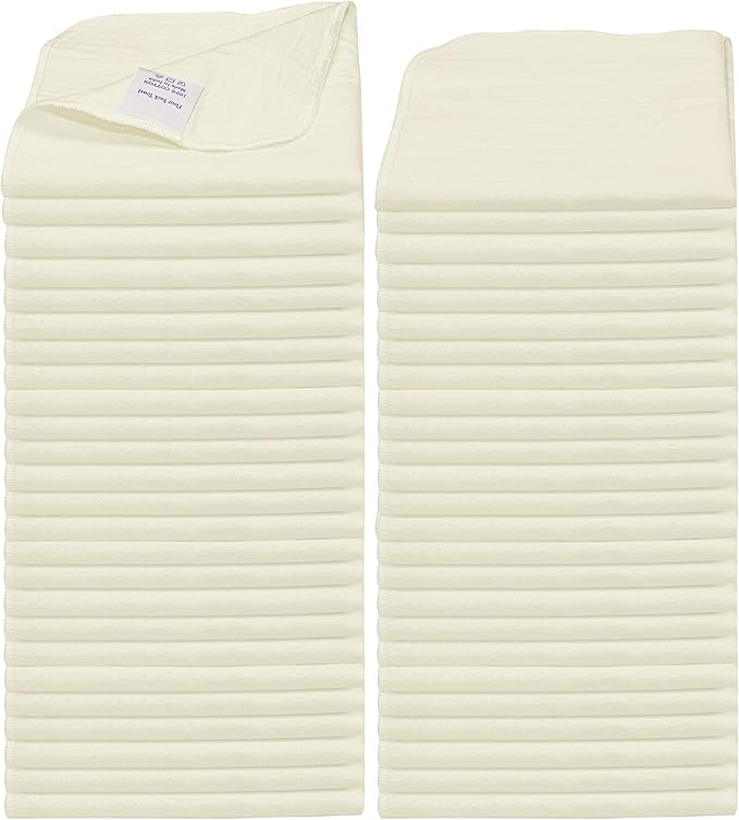 Shop Towels| Multipurpose Commercial and Residential Shop Cleaning| Car Wash, Polish, Housewares, Microwave, Coffee Machine, Restaurant, Bathrooms, Electronics, Auto Garage | 50 Pack 14"x12" Natural
