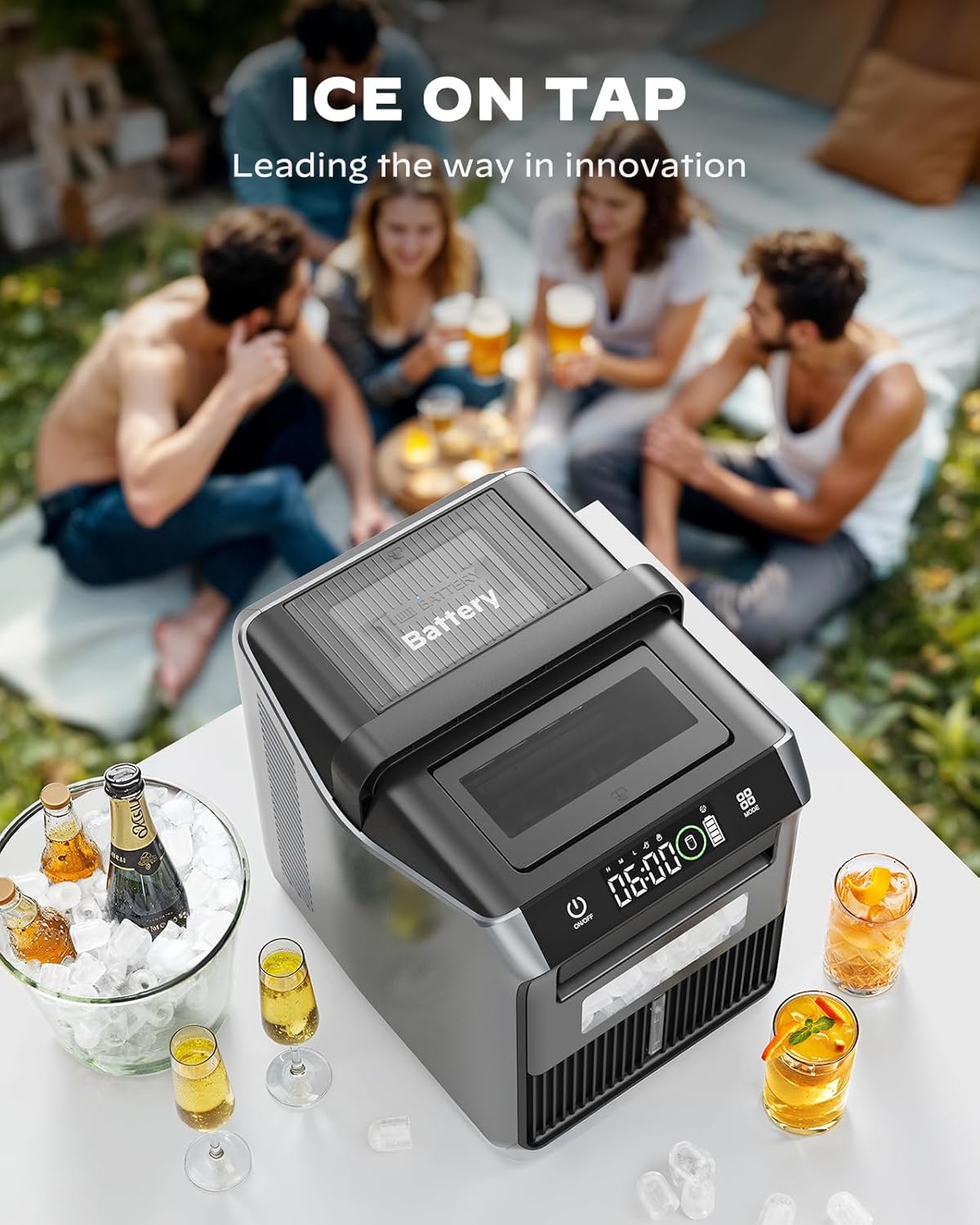 Silonn 168 Wh Detachable Battery for 12 Volt RV Ice Maker, Specially Equipped SLIM39 Series Portable Ice Maker (Adapter not Included)