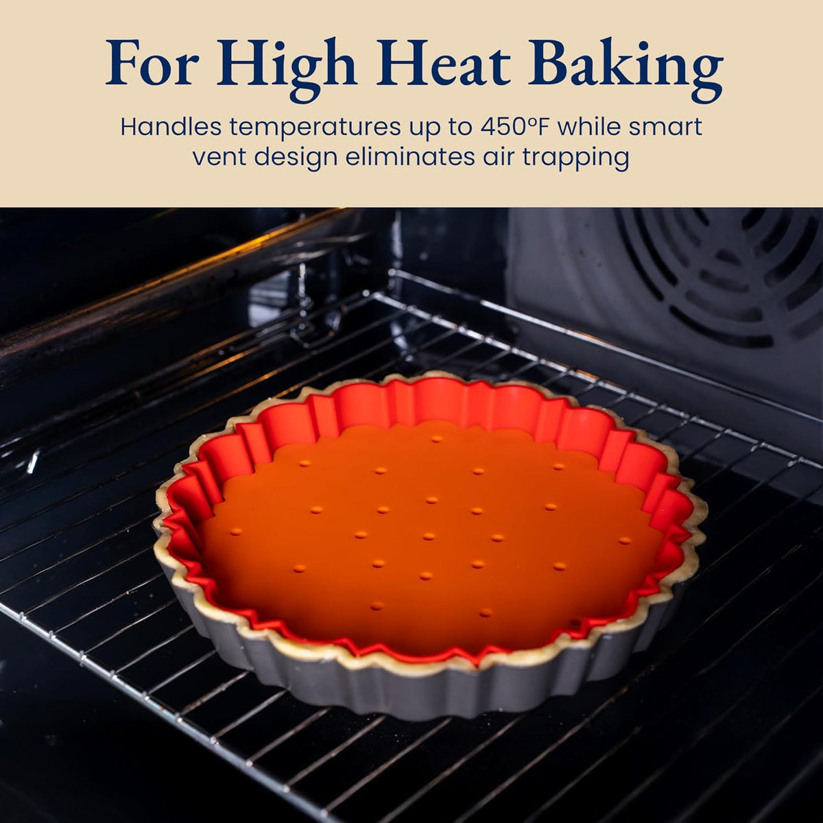 PressPerfect Silicone Pie Weight - Patented Blind Baking Insert for TartArt 9 Inch Tart Pan - Alternative to Ceramic Pie Weights for Baking Crust - No Puff Ups or Cracked Crusts
