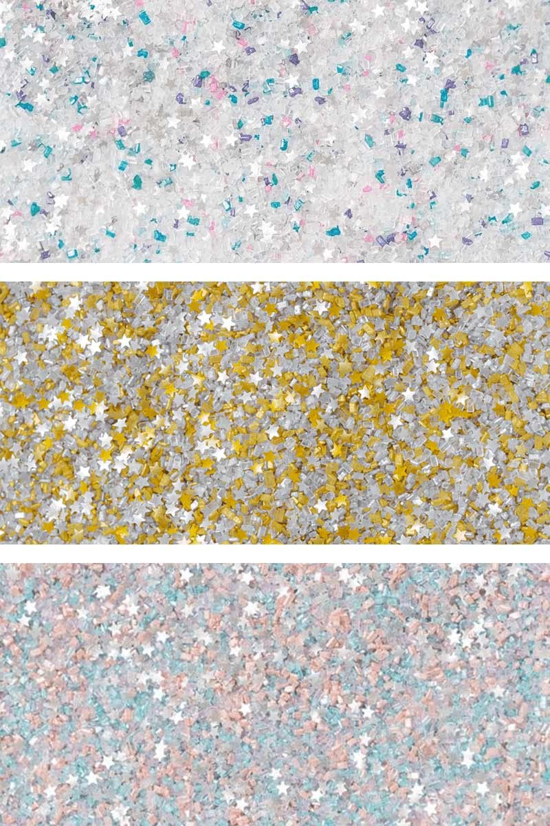 Fancy Sprinkles MVP Fancy Sugar Set (Unicorn Breath, Opal Rain and Filthy Rich 4 OZ)
