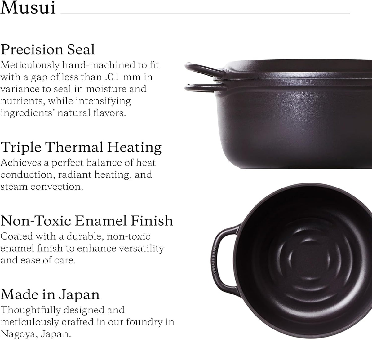Vermicular Musui–Kamado (RICEPOT) | Cast Iron Induction Cooker | Precision Multicooker | Japanese Rice Cooker | Slow Cooker | Non-Toxic Enameled Cast Iron Pot | Matte Black & Silver | US Model (120V)