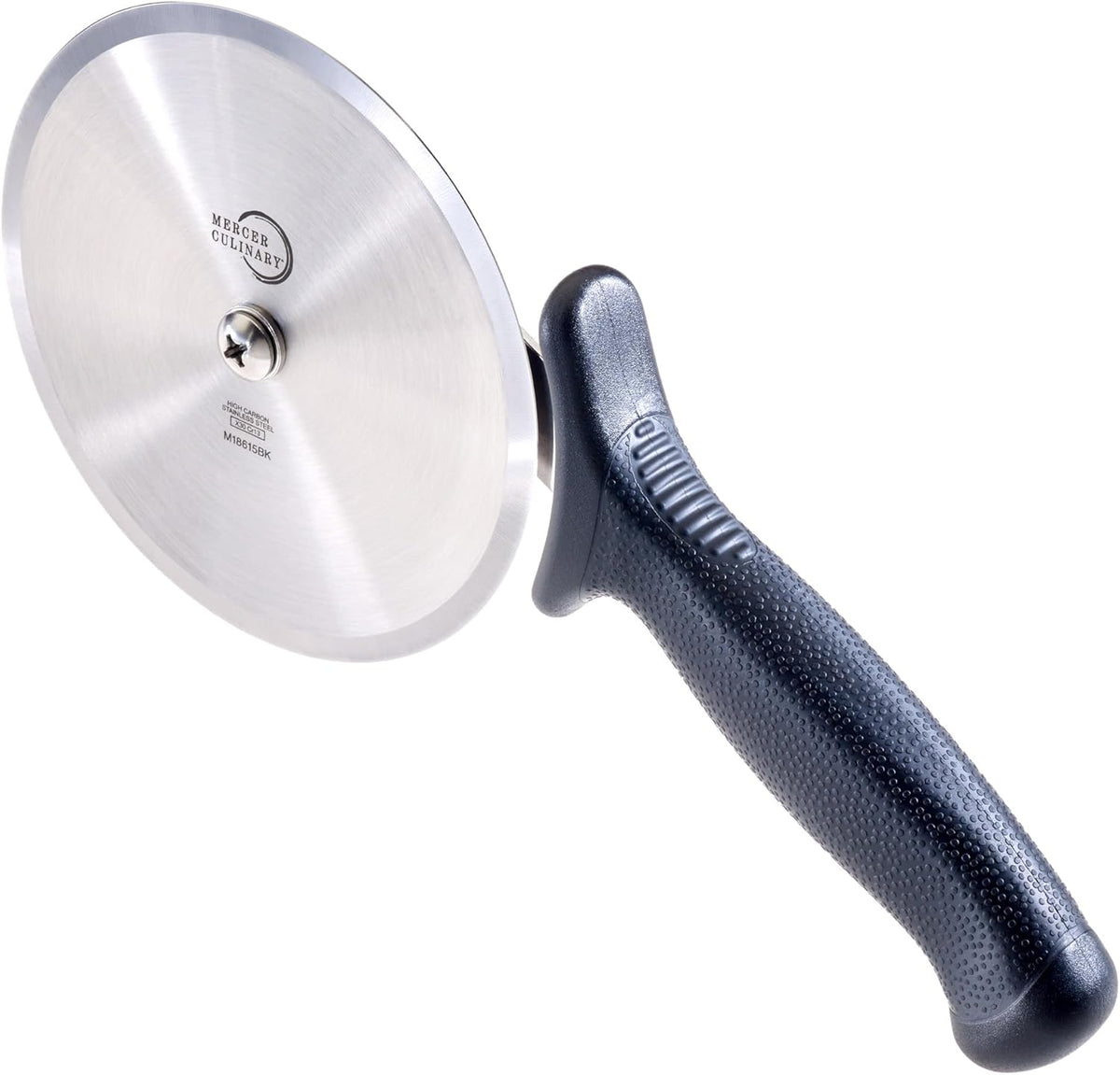 Mercer Culinary Millennia Pizza Cutter with Black Handle, 5 Inch Wheel, Stainless Steel