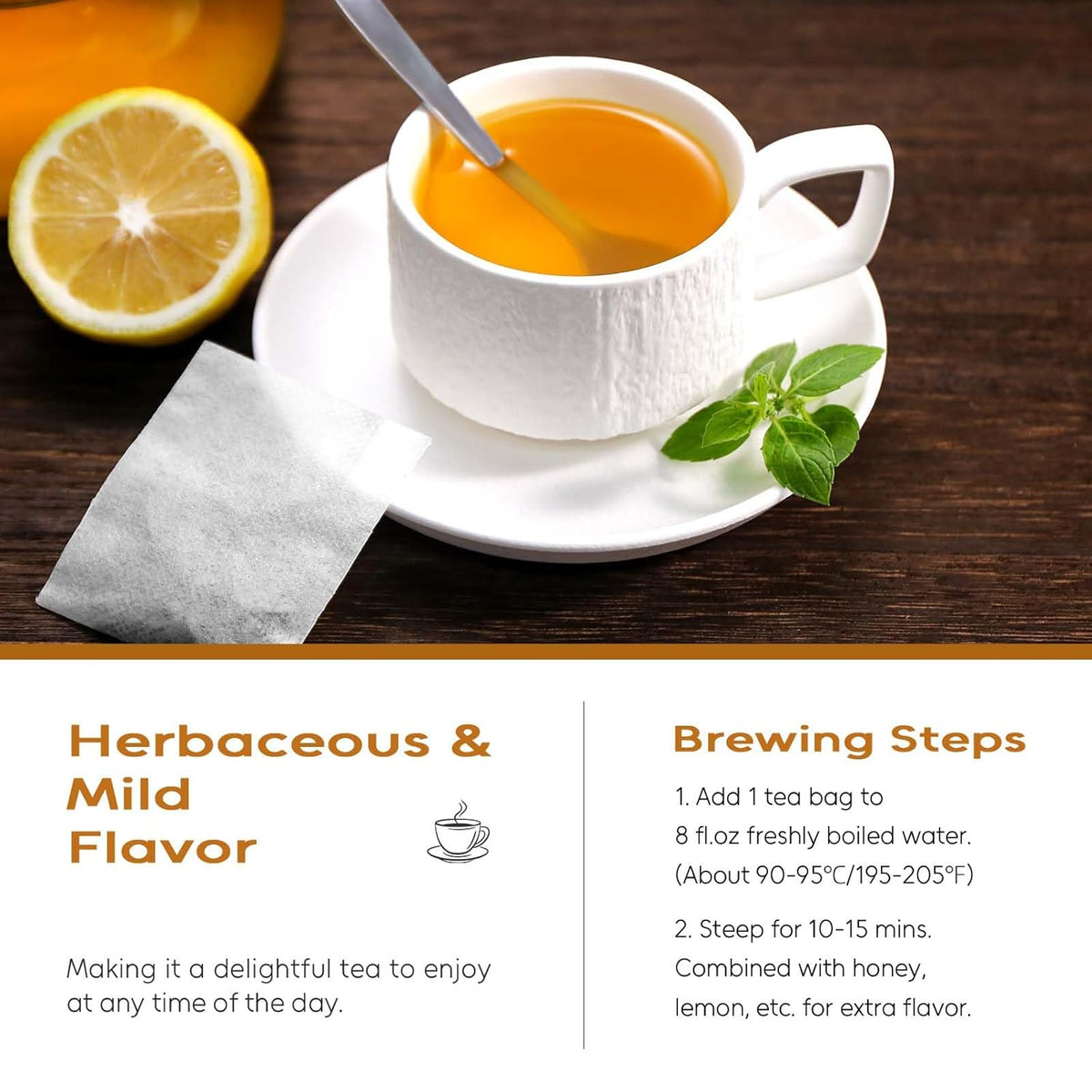 FullChea - Turmeric Ginger Cinnamon Tea Bags, 120 Teabags, 2g/bag - Premium Turmeric, Ginger, Cinnamon - Non-GMO - Caffeine-free - Aid Digestion & Boost Immunity