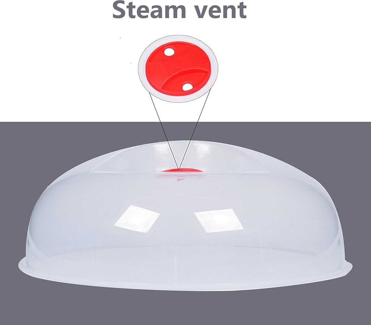 Microwave Cover for Food, Large Microwave Plate Cover Guard Lid with Steam Vents Keeps Microwave Oven Clean, 11.5 Inch BPA Free & Dishwasher Safe-2PCS red