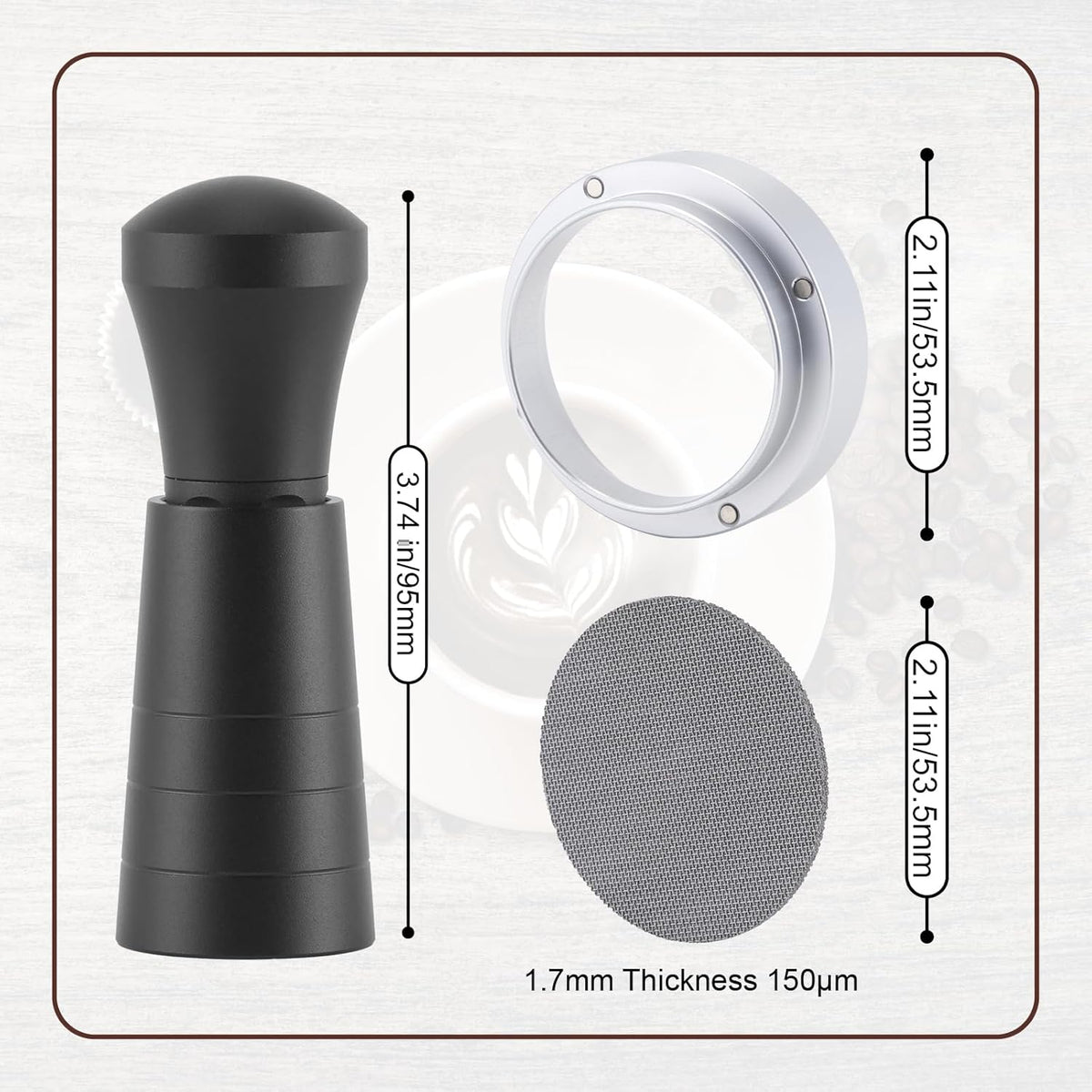 54mm WDT Tool Espresso Accessories Kit,GdHaHSP Dosing Funnel and Puck Screen Set,Espresso Stirrer Distribution Tool,Espresso Whisk for espresso tools