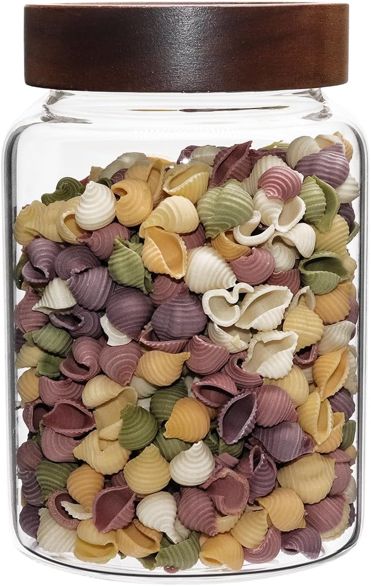Glass Spice Jar Coffee Sugar Container Airtight Glass Jar Food Storage Canisters Bottle for Kitchen Seasoning Tea Herb Overnight Oats Bar Parfait Snacks (1200ml(40oz)-1 pack)