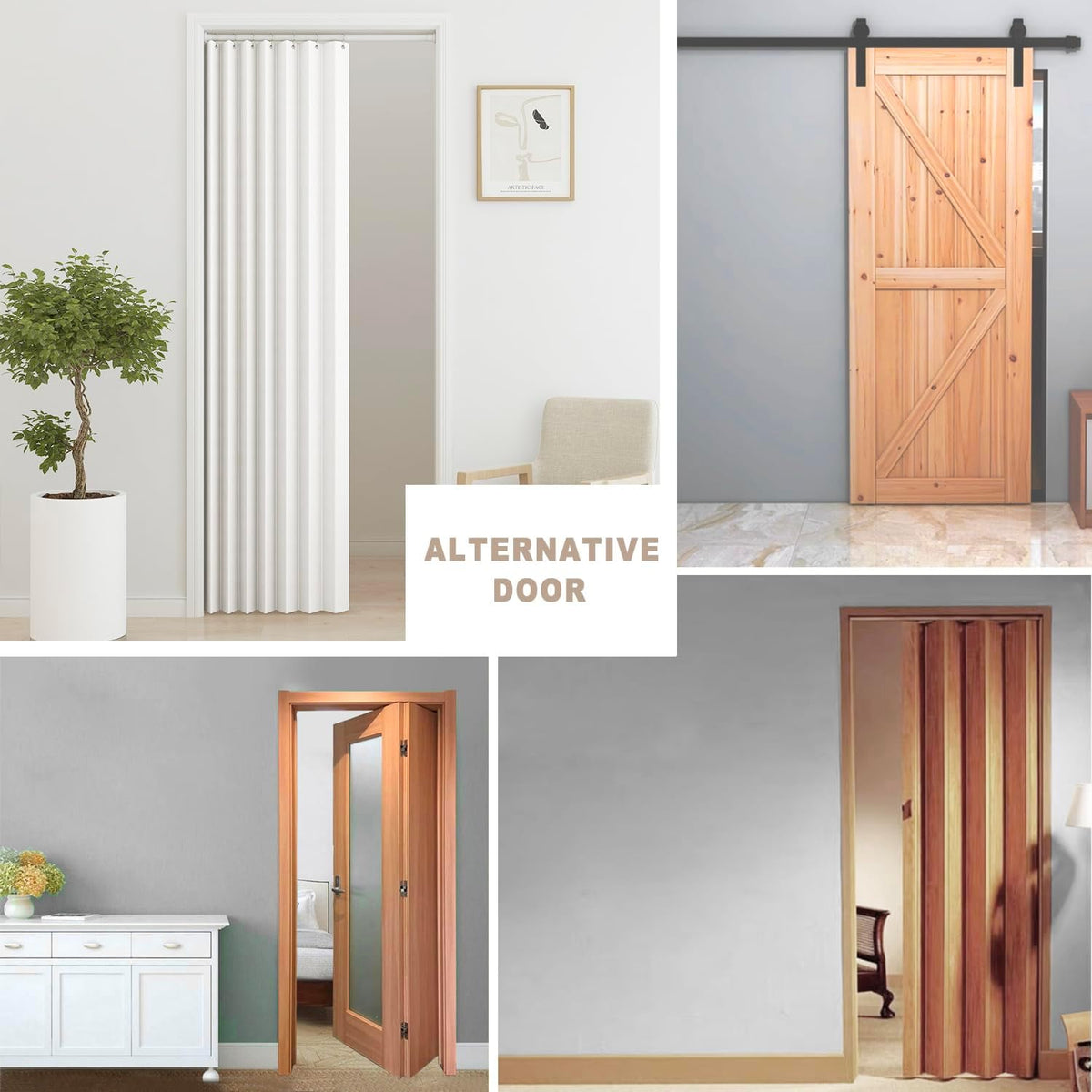 Vatge Pleated Folding Curtains for Doorway - Laundry Room Curtains for Doorway, Bedroom, and Closet Without Door, Room Divider Curtain for Closet Door, 1 Panel with Tieback, W52 x L78, White
