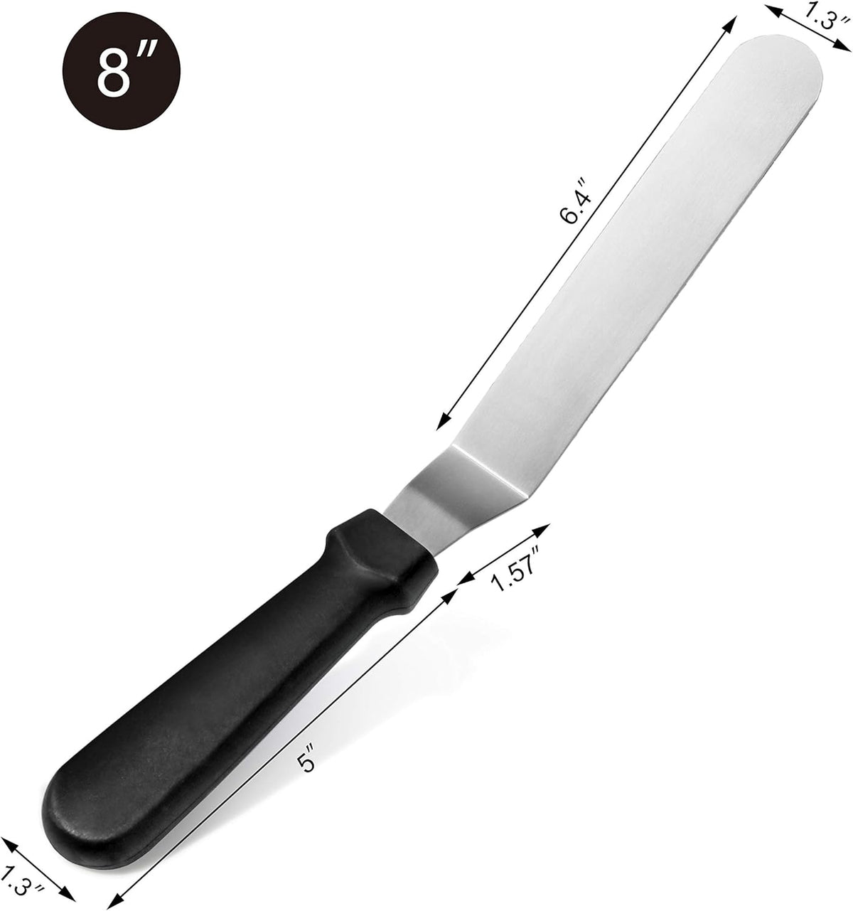 New Star Foodservice 38170 Angled Icing Spatula, 8-Inch Blade, 13-Inch Overall, Silver
