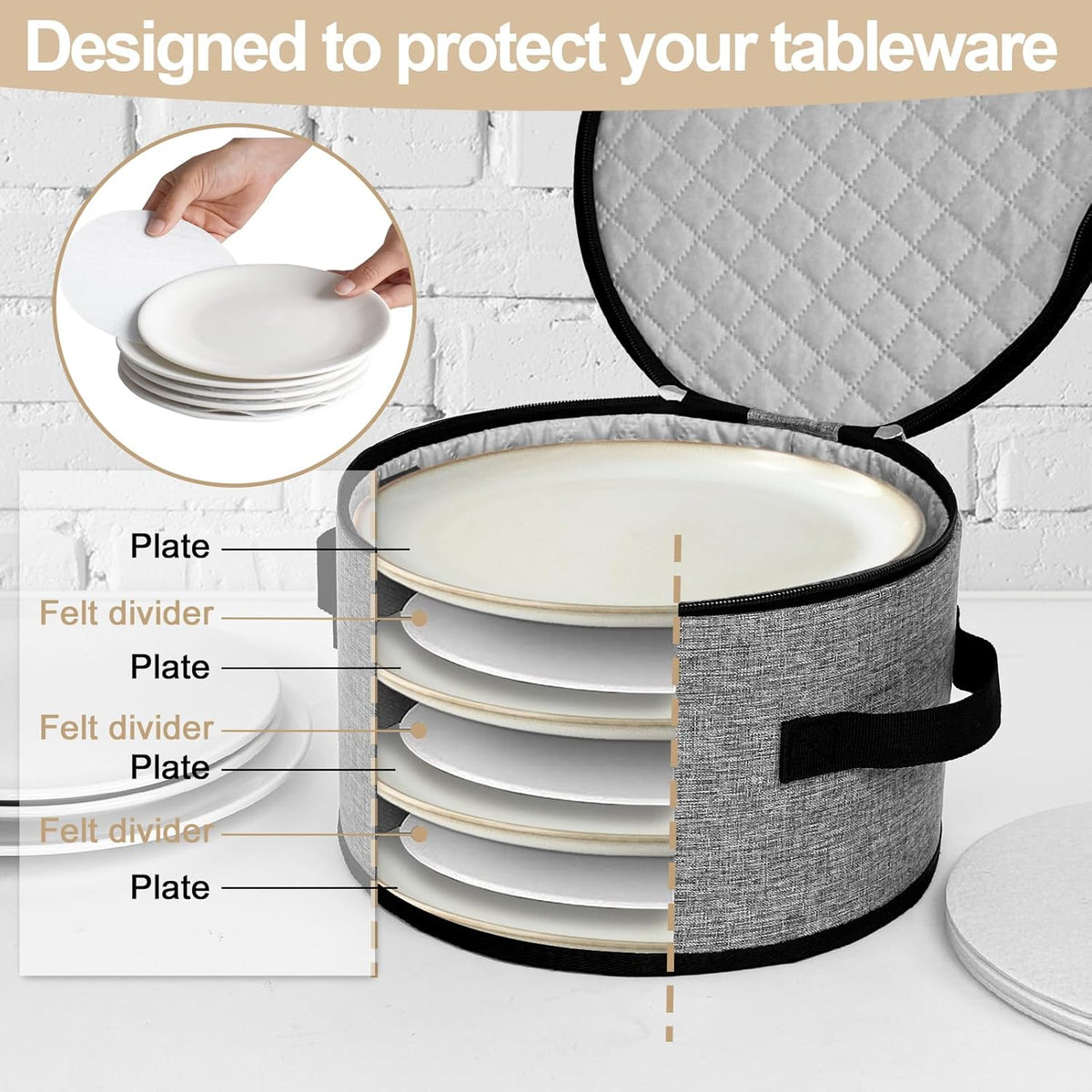 homyfort China Storage Containers, Hard Shell for Plates, Moving Boxes for Dishes, Cups, Mugs, Tableware Moving Supplies for Kitchen Organization- 5-Piece Set (5-piece set)
