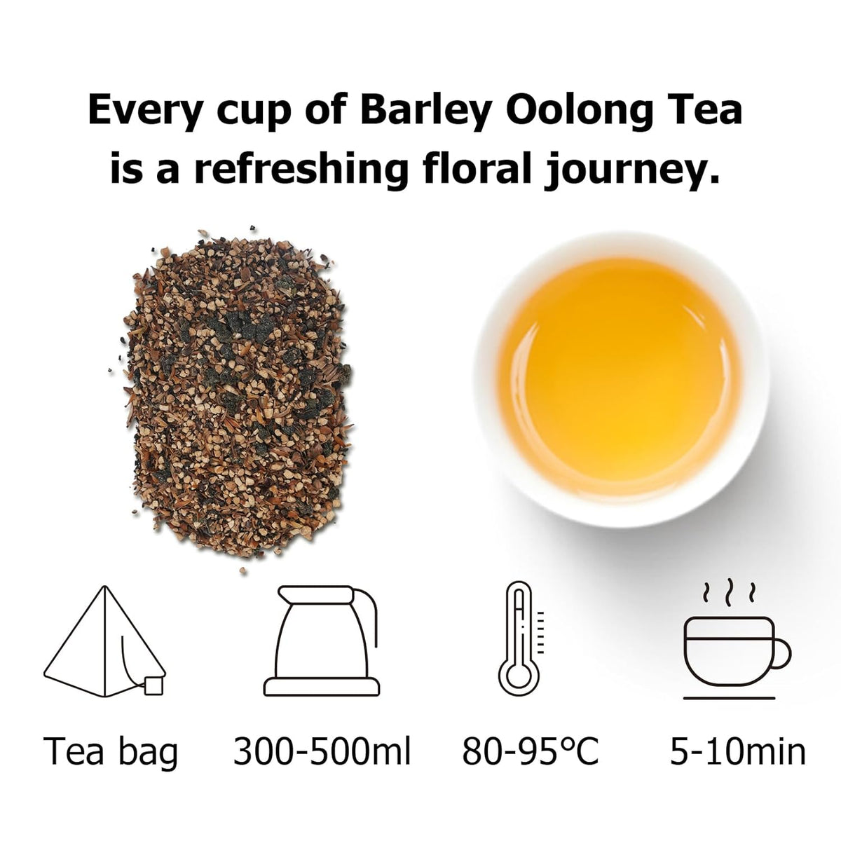 HANFANGLING Barley Oolong Herbal Tea, Oolong Tea, 20 Tea Bags, 2.82oz(80g), Refreshing, Barley Roasted Fragrance