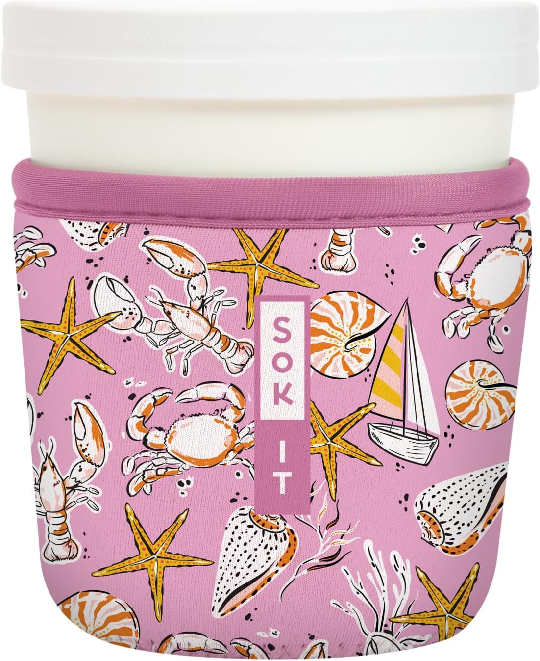 Sok It IceCreamSok Insulated Neoprene Cover (Tidal Treasures, Tapered Ice Cream Pints)