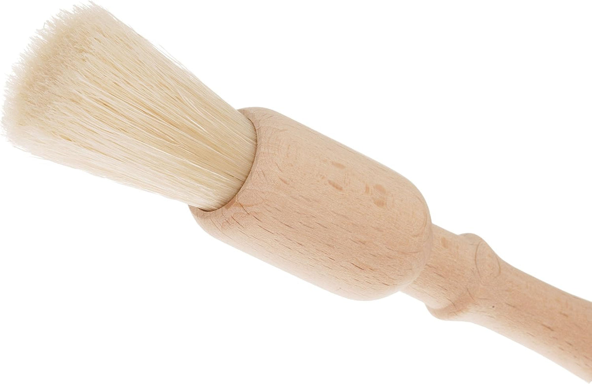 REDECKER Natural Pig Bristle Pastry Brush with Untreated Beechwood Handle for Basting, Glazing and Applying Eggwash, 7-1/4 inches - Pastry Brush for Cooking and Baking, Made in Germany