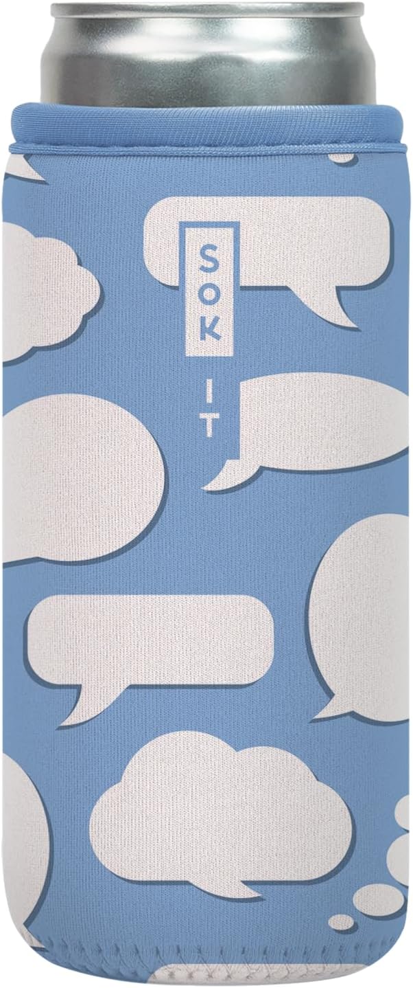 Sok It CanSok Sleeve for Beer & Soda Insulated Neoprene Cover (Big Ideas, 12oz Slim Can Sleeve)