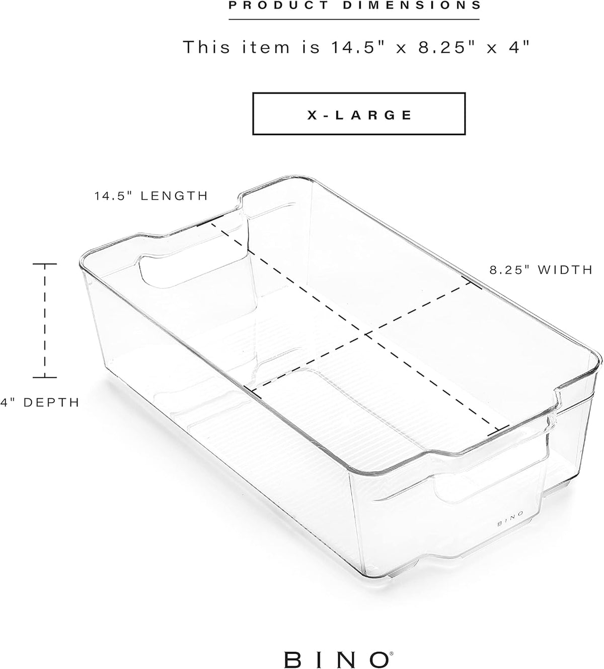 BINO Stackable Multi-Use Storage Organizer Bins, Plastic , BPA-Free, THE STACKER COLLECTION For Pantry / Home Organization, Fridge / Freezer Organizer - 8 Pack