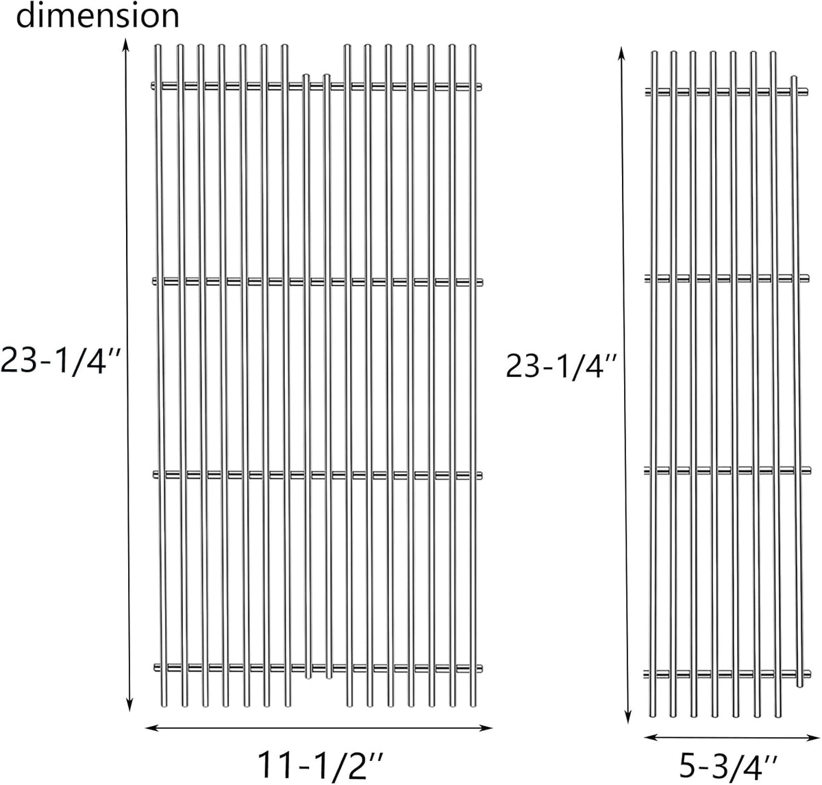 S921 Stainless Steel Grid grates Replacement for Viking VGBQ 30 in T Series, VGBQ 41 in T Series, VGBQ 53 in T Series Viking Grill Grate VGBQ300T,VGBQ0302T Gas Grill 23-1/4"