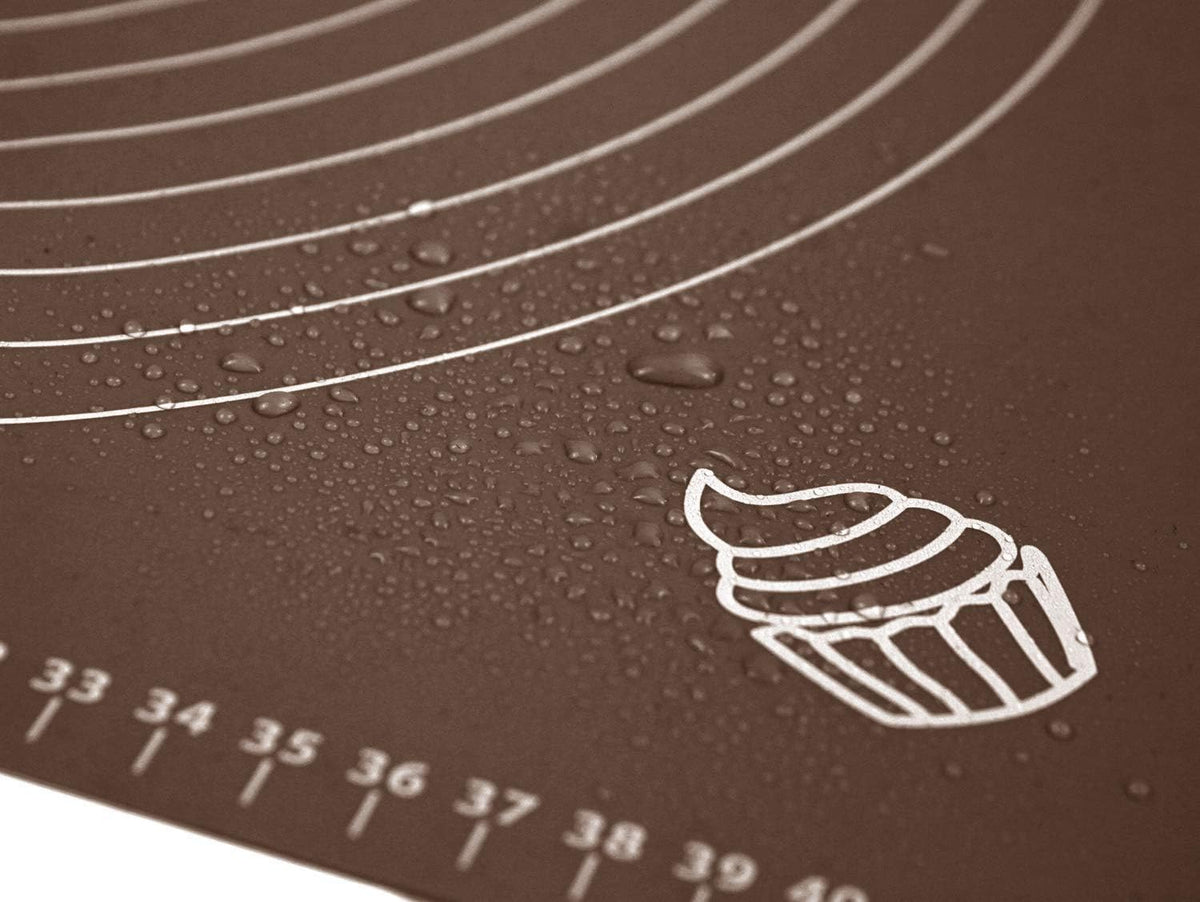 Silicone Baking Mat for Rolling Pastry Dough with Measurements, 19.7" x 15.7" BPA Free Non stick and Non Slip Coffee Table Sheet Baking Supplies for Bake Pizza Cake