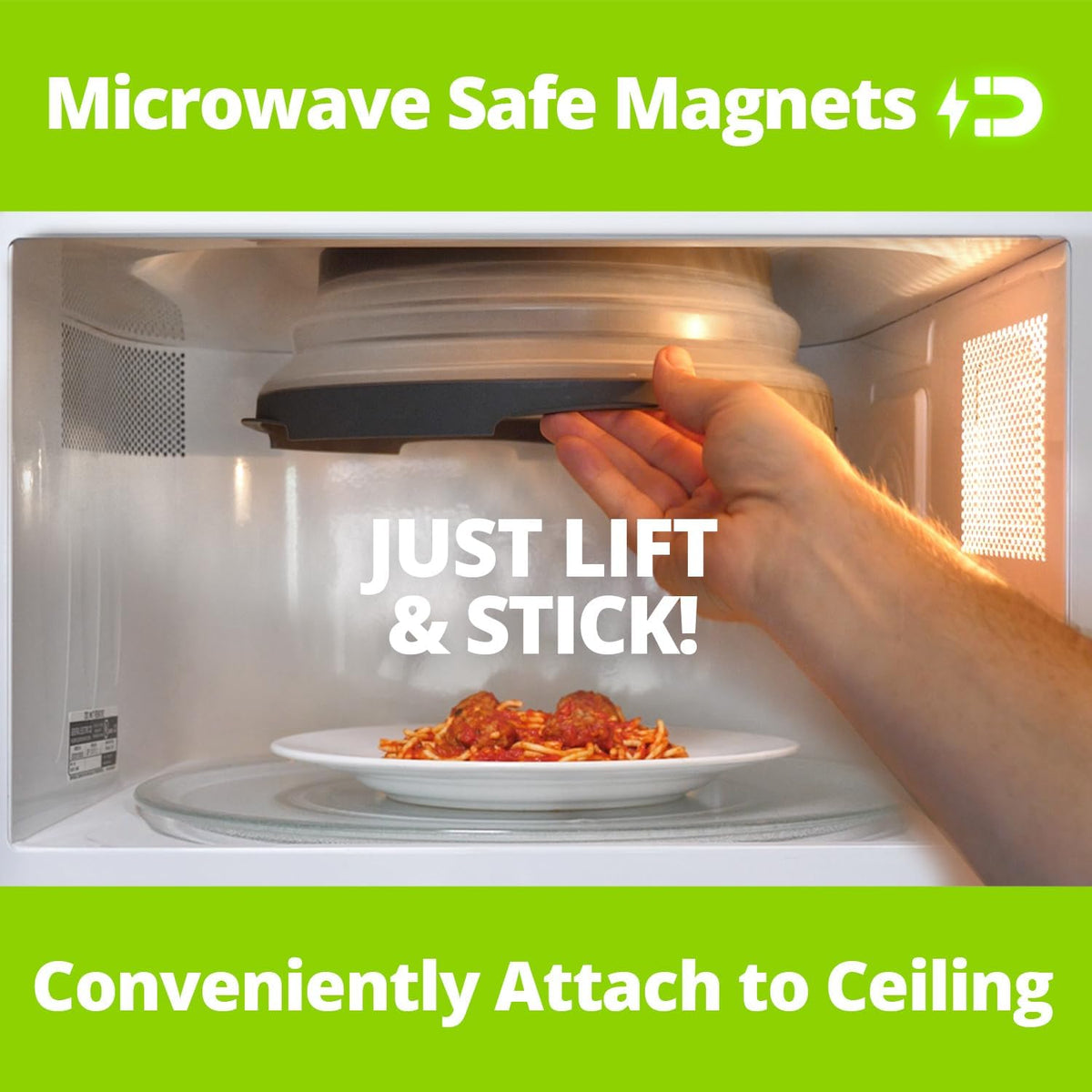 2.0 Magnetic Microwave Splatter Cover, Collapsible 12-Inch BPA-Free Food Lid with Upgraded Magnets, Vented Plate Guard, Dishwasher Safe, Space-Saving Magnetic Storage - Gray 2-Pack