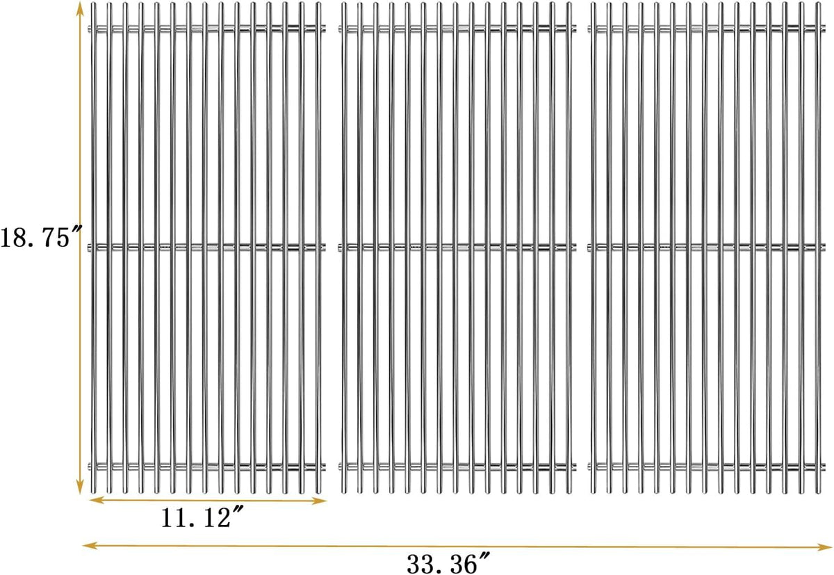 SF6089 (3-Pack) 18.7" SUS304 Cooking Grates for Weber Genesis II 400 and Genesis II LX 400, Genesis II/LX E410 E415 E435 E440 S410 S415 S435 S440 Series Grills, Replaces for Weber 66089