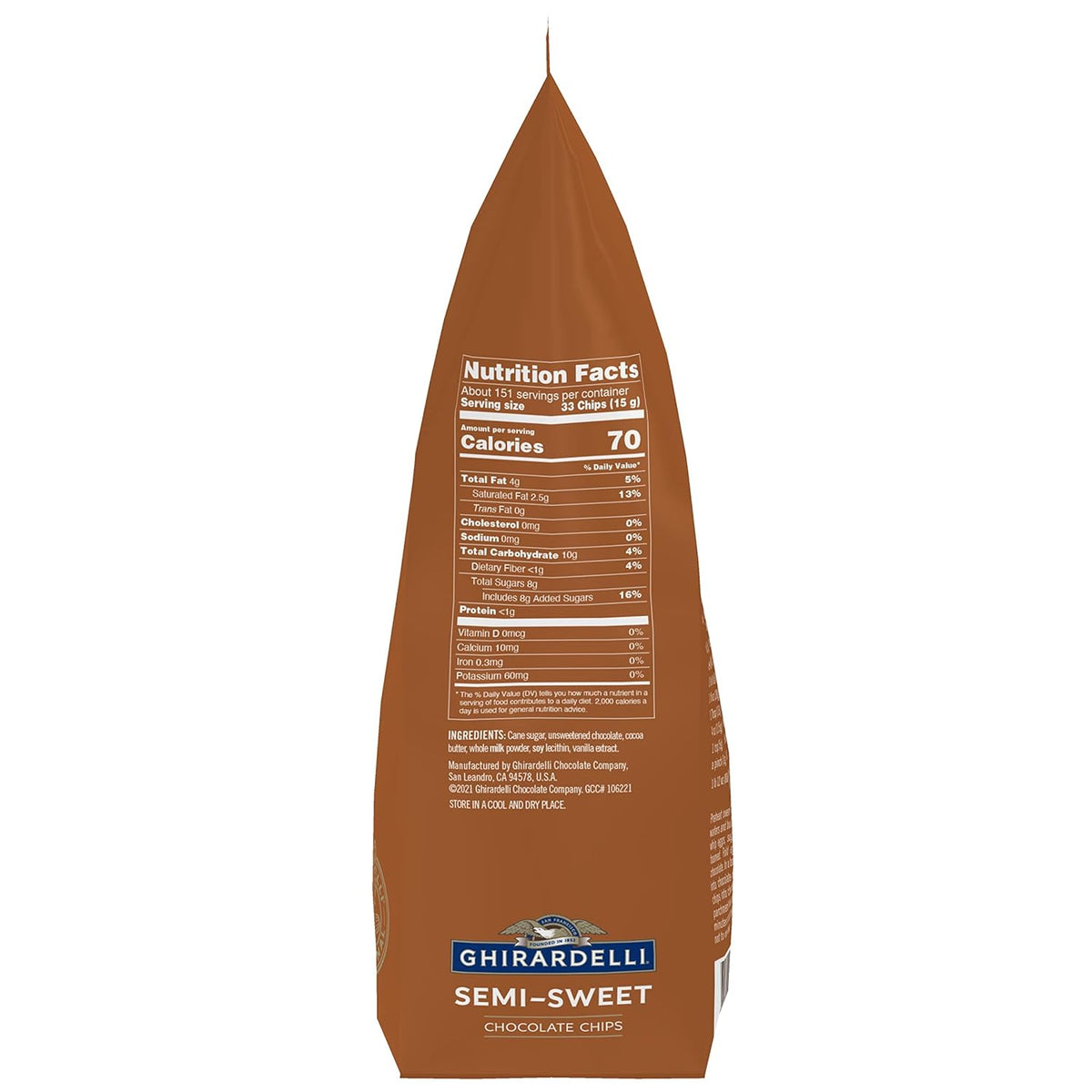 Ghirardelli Chocolate Company Semi-Sweet Chips 1000 per lb., 5lb (Pack of 2)