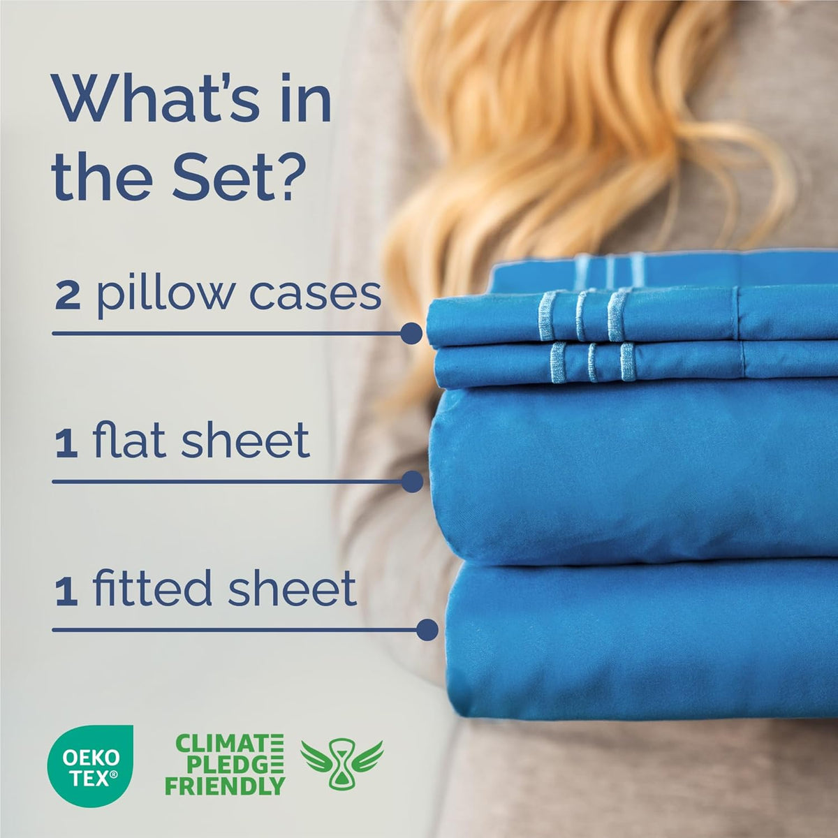 King Size 4 Piece Sheet Set - Comfy Breathable & Cooling Bed Sheets Set - Hotel Luxury Bedding for Women, Men, Kids, Teens, Boys & Girls - Deep Pockets, Soft and Wrinkle Free - Oeko-Tex - Royal Blue