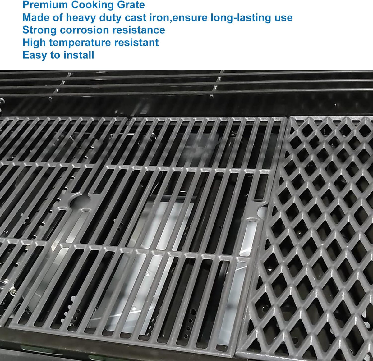 Uniflasy Cast Iron Cooking Grates for Dynaglo 4 Burner DGH450CRP DGH450CRP-D DGF493BNP, 5 Burner DGH474CRP DGH485CRP, Dyna-glo Grill Grate Replacement Part, 70-01-911 70-02-614 Grill Grate