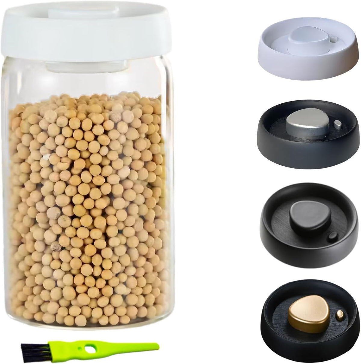 Vacuum Glass Jar with Airtight Lid,41floz/1200ml Borosilicate Glass Coffee Canister Container,Perfect for Coffee Beans & Grounds,Loose Leaf Tea,Candy,Sugar,Nuts,Spices
