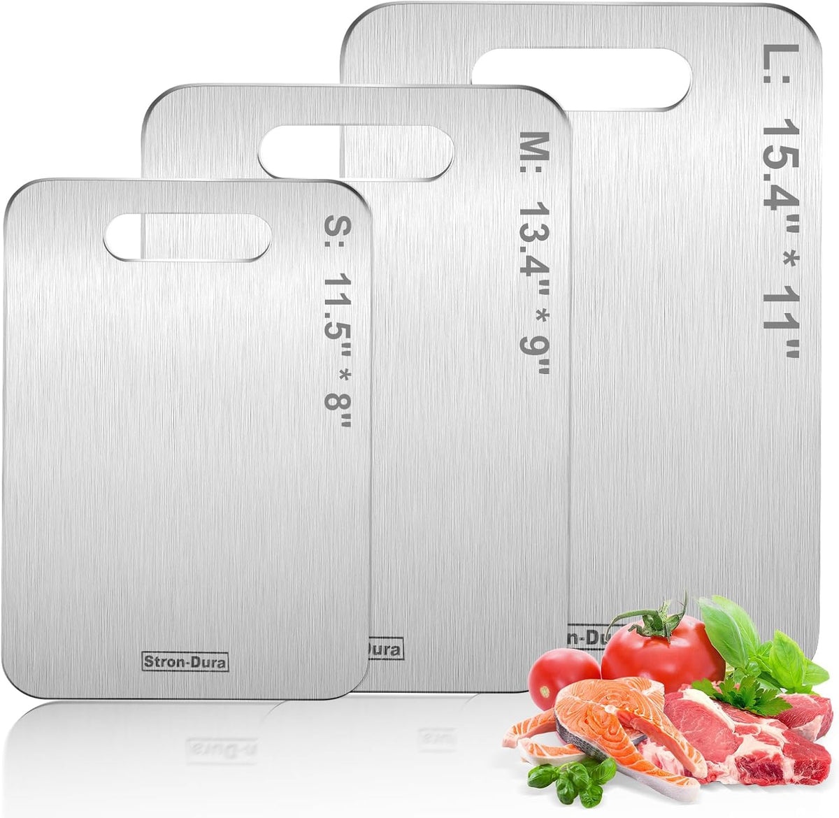 Cutting Boards for Kitchen, Cutting Board, Foodgrade Stainless Steel Cutting Board for Meat,Fruit, Vegetables, Outdoor or Indoor, L 15 .4" * 11"