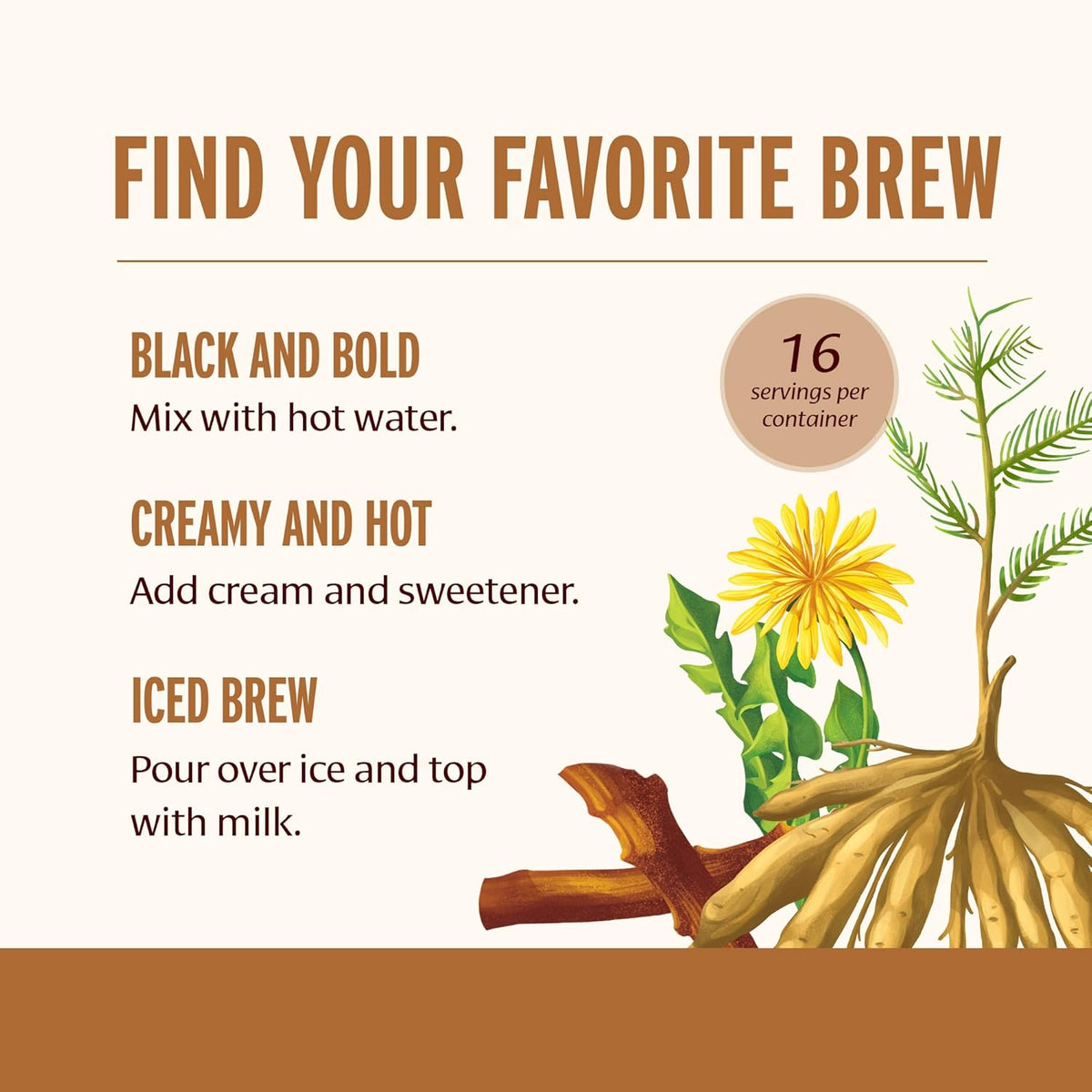 Banyan Botanicals Bitter & Bold – Organic Caffeine-Free Herbal Coffee Alternative – Milk Thistle, Chicory, and Dandelion Coffee Alternative – 3.5 oz, 16 servings – Fair for Life, Non-GMO, Vegan