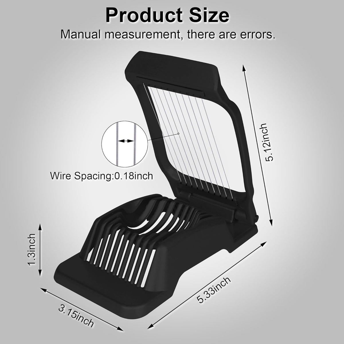 Egg Slicer for Hard Boiled Eggs Egg Cutter Strawberry Slicer (Black)