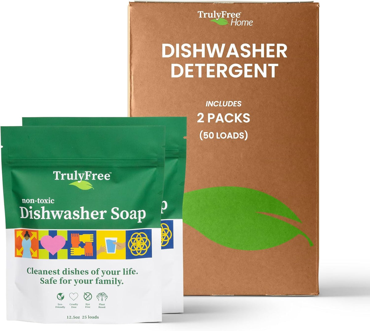 Automatic Dishwasher Detergent Powder - Concentrated Dishwashing Detergent, Dish Soap, Hard Water Stain Remover, Kitchen Cleaning Supplies, No Harmful Ingredients - 12.5 oz (Pack of 2)