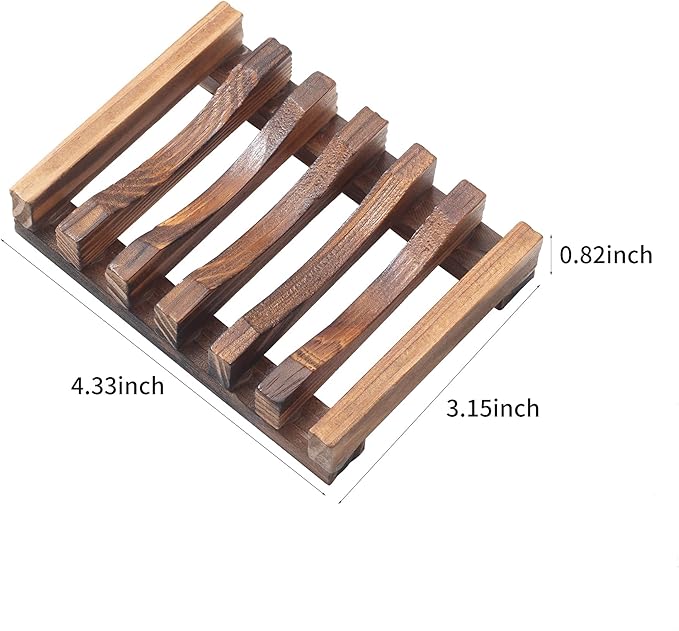 Wooden Soap Dish for Shower,Set of 3,Self Draining Bar Holder for Bathroom, Soap Saver Tray Soap Stand for Homemade Soap, Vowupt