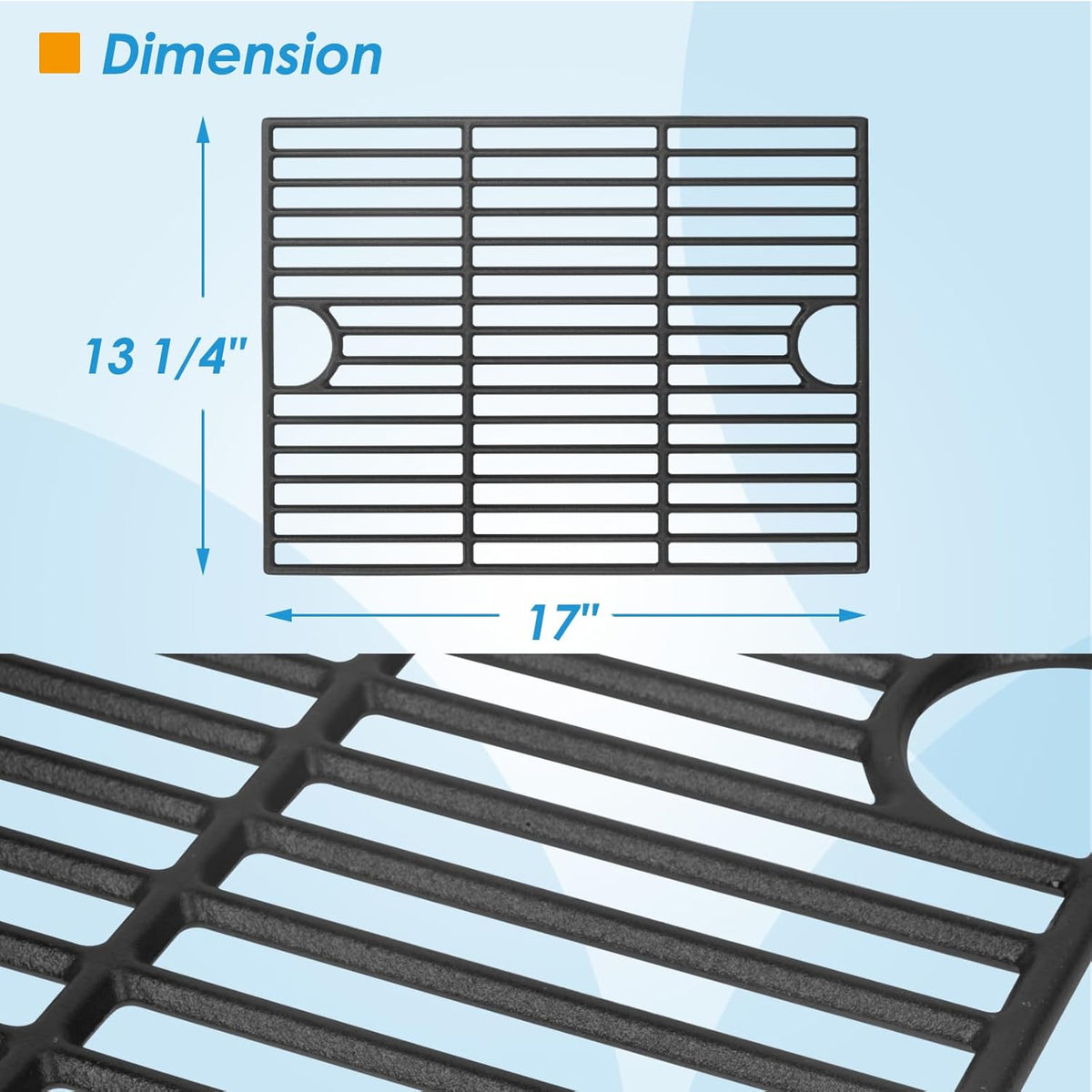 17" Grill Grates and Griddle for Nexgrill Grill Parts 720-0830H 720-0783E Nexgrill Replacement Parts 5 Burner 720-0888N 720-0888 720-0697, Grill Parts for Kenmore, Uniflame and More