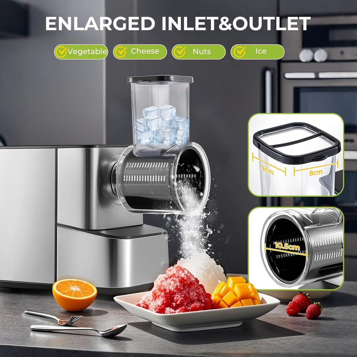 Meat Grinder Electric 3200w High Capacity Storage Commercial Heavy Duty Meat Grinder, Veggie Slicer, Ice Cutter, Cheese Grater, Sausage Stuffers, Kubbe Kit for Home Use & Commercial